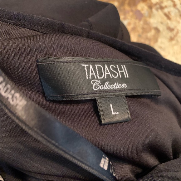 Tadashi Shoji Black Pleated Halter Midi Dress - Picture 9 of 9